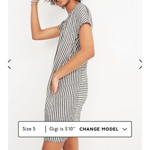Madewell - Stripe-Play Button-Back Tee Dress